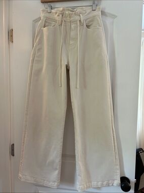 PAIGE Drawstring Wide Leg, High Rise Jeans